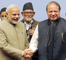 Prime Minister Narendra Modi with his Pakistani counterpart Nawas Sharif